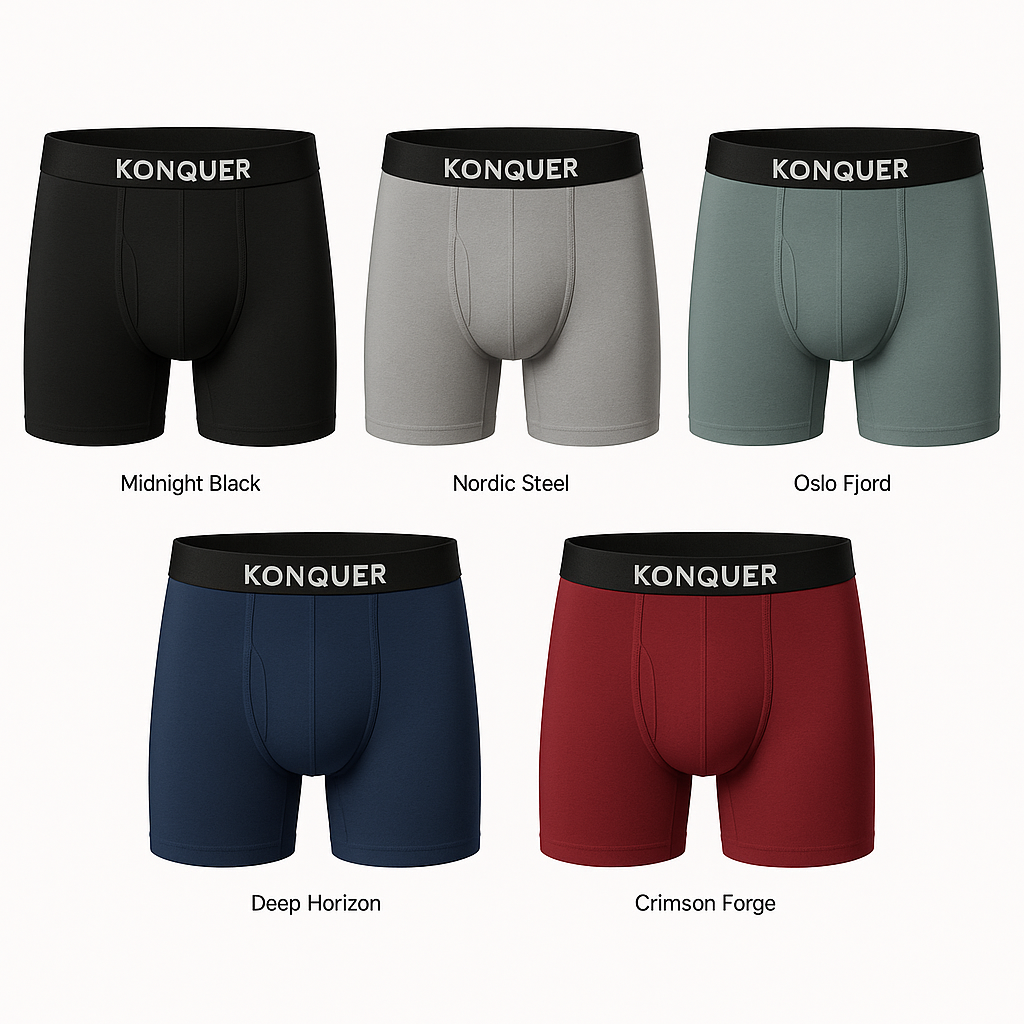 Konquer AirGlide Boxer Brief - Premium Komfort i 1 pakning Hvit